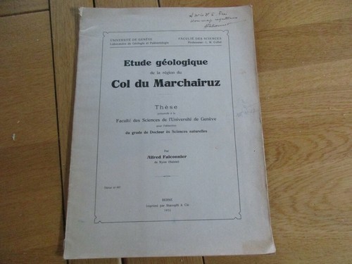 Etude geologique region col - geologique, du